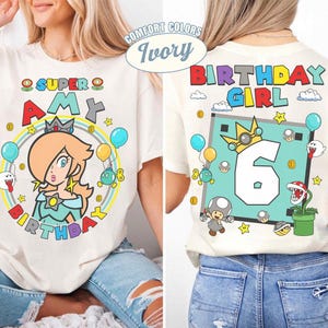Custom Mario Birthday Shirt, Family Tee, Party Gift image 1