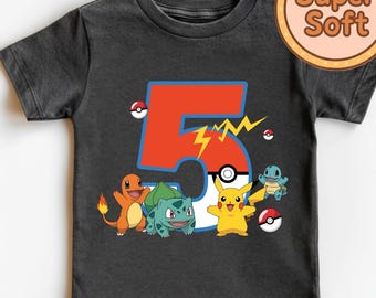 Gepersonaliseerde P-kemon verjaardag T-shirt sweatshirt aangepast cadeau