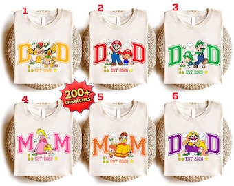 Custom Mom, Custom Dad, Super Family Matching Shirts, Super Mario Family Shirts, Super Mario Custom Shirts, Mario Custom Tee