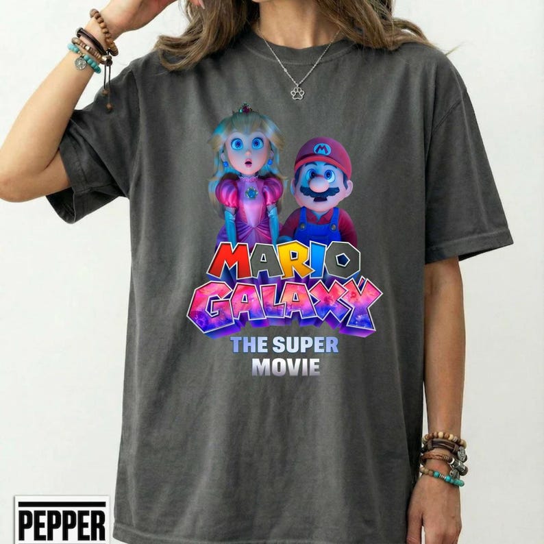 Super Mario Movie T-Shirt, Peach Yoshi Luigi Gamer Tee image 4