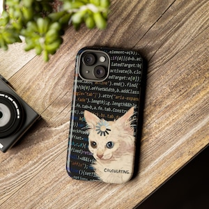 Cat Loading Icon Phone Case | Techy Cat, Code Background, Developer Humor