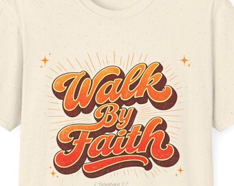 Weg durch Glauben T-Shirt | Retro Script Christian Glaube T-Shirt