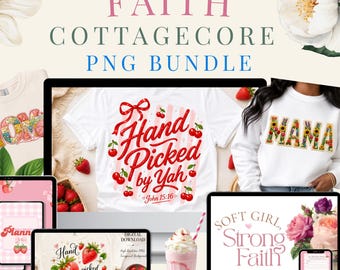 Ensemble Faith Cottagecore PNG, motifs floraux pour maman avec des baies (téléchargement numérique)