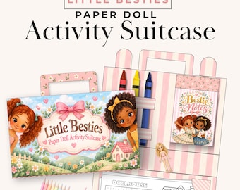 Printable Paper Doll Activity Suitcase, Kids Pretend Play Busy Book, Digital Download