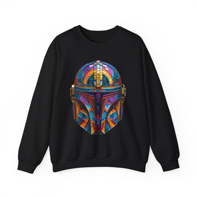 Mandalorian Kunst Sweatshirt | Geometrische Sci-Fi Rüstung Bild 8