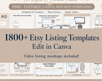 Etsy Mockup Templates For Listing Images, Edit In Canva Video Mockups (Digital Download)