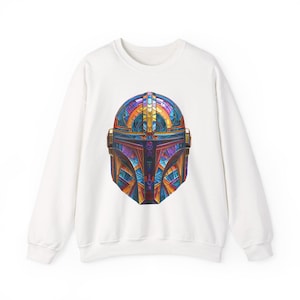 Mandalorian Kunst Sweatshirt | Geometrische Sci-Fi Rüstung Bild 10