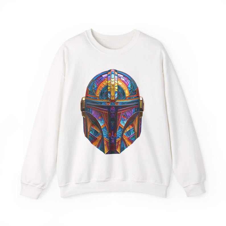 Mandalorian Kunst Sweatshirt | Geometrische Sci-Fi Rüstung Bild 10