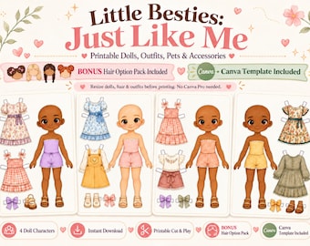 Inclusive Paper Dolls for Kids | No Hair Dress-Up Activity (Digital Download)