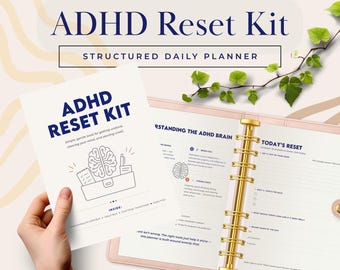 ADHD Reset Kit | Structured Daily Planner, Educational Printable | Undated Executive Function Digital Download