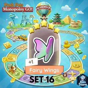 Alas de Hada - Monopoly Go - Tarjeta/Pegatina de Accesorios de 5 Estrellas