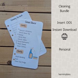 Personal Cleaning Insert Bundle 005 planner insert