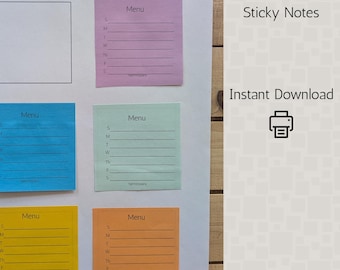 Menu Sticky Notes