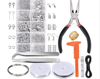 Sieradenset met sterlingkralen en reparatiehulpmiddelen - knutselspullen met zilveren kralen
