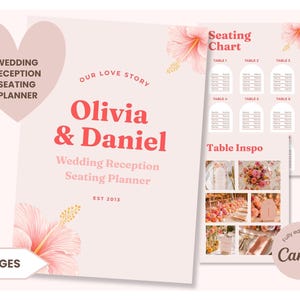 Wedding Reception Seating Planner | Editable Canva Template | Event Seating Chart Template | Wedding Table Planner | Modern Aesthetic