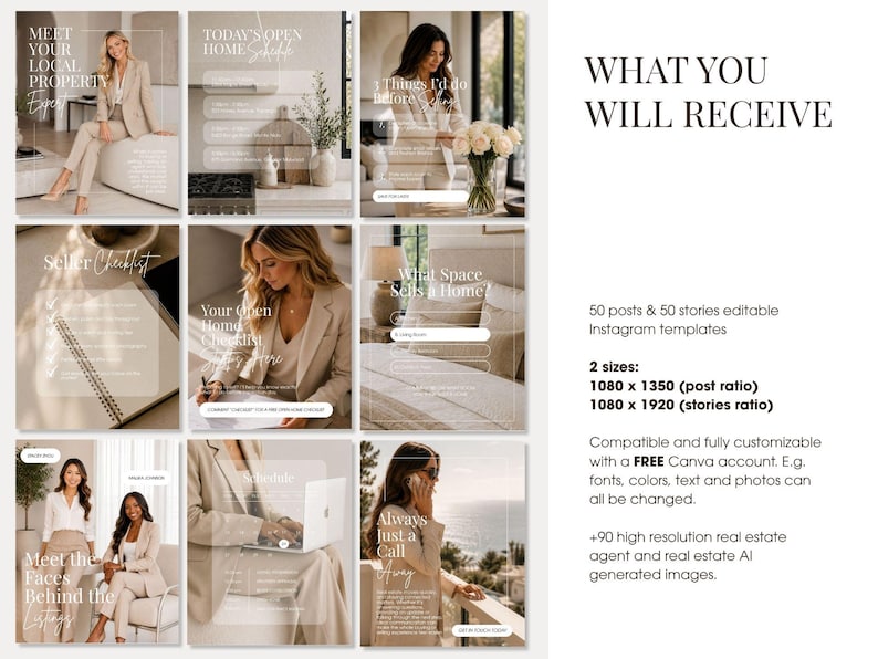 Luxury Realtor Instagram Templates | Real Estate Social Media Canva ...