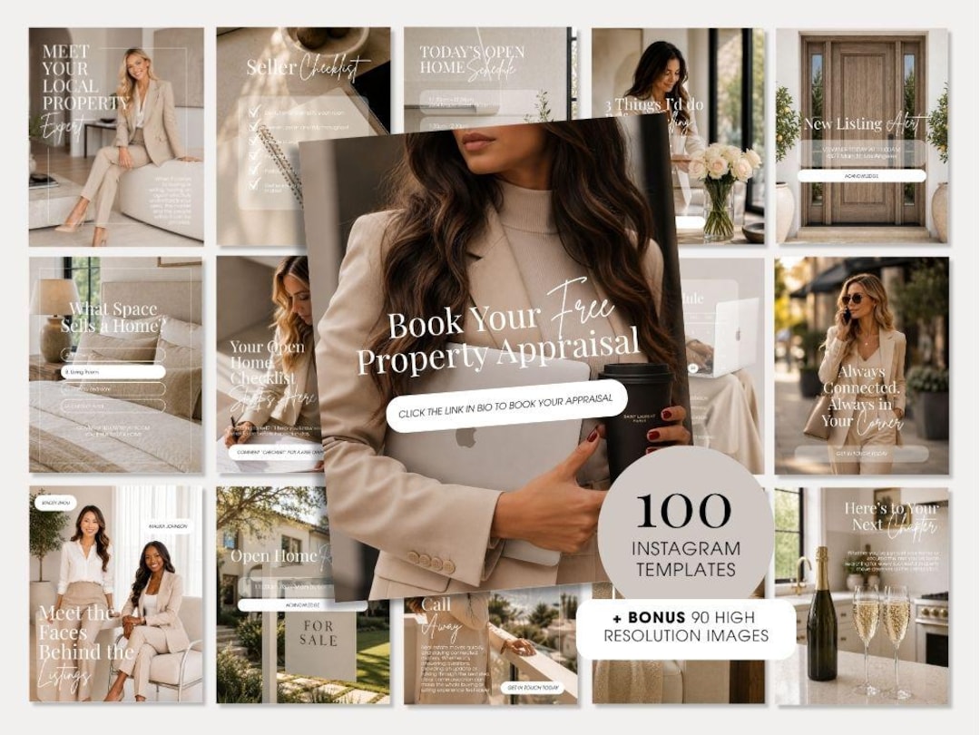 Luxury Realtor Instagram Templates | Real Estate Social Media Canva ...