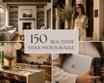 150 immagini di immobili di lusso / Stile di vita ad alta risoluzione / Immagini di immobili generate dall'IA / Contenuti di marketing per agenti immobiliari / Social media e branding