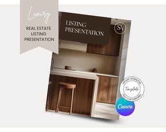 Modello di presentazione per immobili di lusso / Consulenza di marketing per agenti immobiliari (Canva)