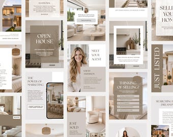 Modello Instagram per il settore immobiliare: post e storie di lusso per agenti immobiliari / Marketing sui social media e branding per agenti immobiliari - Modelli Canva