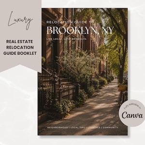 Luxury Real Estate Relocation Guide | Buyer and Seller Moving Guide | Local New Neighborhood Guide | Airbnb Welcome Book | Canva Template