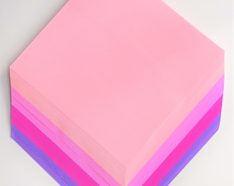 4 Shades of 50 Pink Purple Origami Paper Sheets Japanese Origami Paper Pack Large Medium Small Origami Papers for Origami Cranes