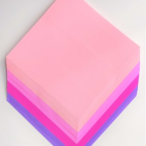 4 Shades of 50 Pink Purple Origami Paper Sheets Japanese Origami Paper Pack Large Medium Small Origami Papers for Origami Cranes