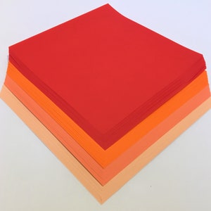 4 Shades of 50 Red Orange Origami Paper Sheets Japanese Origami Paper Pack Large Medium Small Origami Papers for Origami Cranes