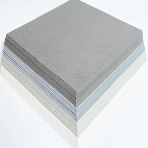 4 tonalità di 50 fogli di carta per origami grigio-bianca, confezione di carta per origami giapponese, fogli di carta per origami grandi, medi e piccoli per gru origami.