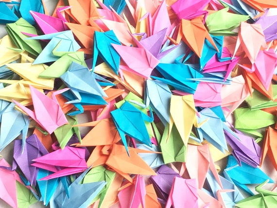 50 Pastel Colored Japanese Origami Crane Paper Crane Origami Cranes Paper  Cranes 