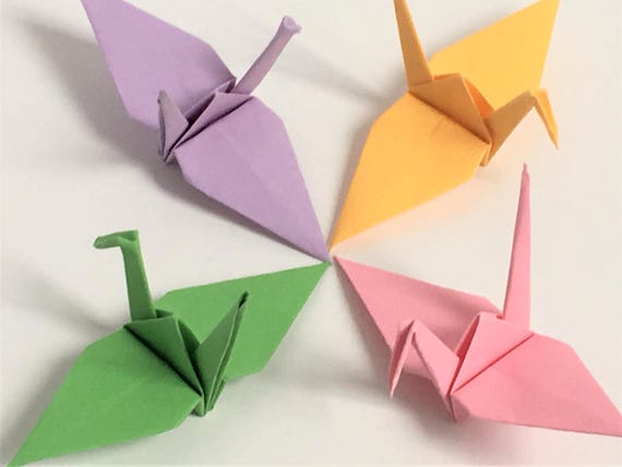 40 Frühling Mix Japanischen Origami Kranich Kranich Origami Papier Kraniche Aus Papier Gefalteten Kranich Gefaltet Vogel