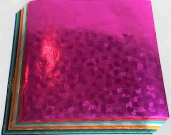 Hojas de papel de origami con relieve de 5 7/8 x 5 7/8 pulgadas, paquete de papel de origami japonés, papeles de origami con lámina, grullas de origami