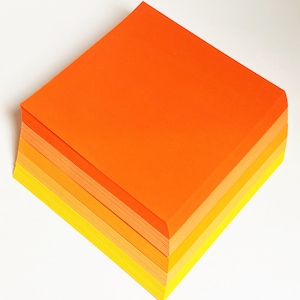 5 Shades of 50 Orange Origami Paper Sheets Japanese Origami Paper Pack Large Medium Small Origami Papers for Origami Cranes