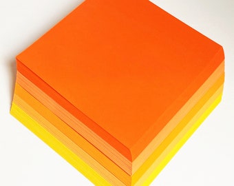 5 Shades of 50 Orange Origami Paper Sheets Japanese Origami Paper Pack Large Medium Small Origami Papers for Origami Cranes