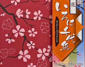 Iroha Blossom Washi Chiyogami Origami Paper Sheets 6 inch x 6  inch Japanese Origami Paper Pack 24 Sheets