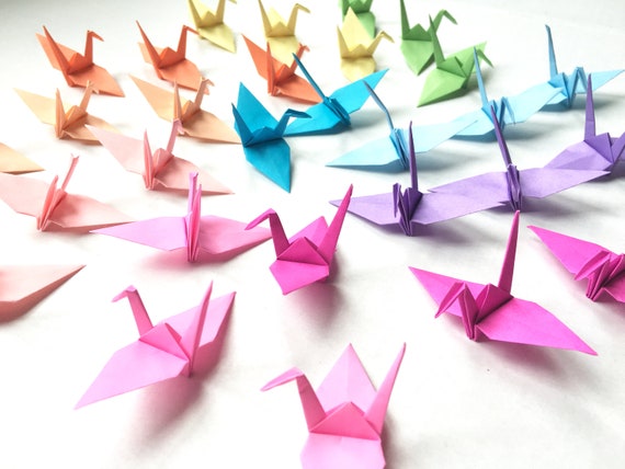 100 Pastel Colored Japanese Origami Crane Paper Crane Origami Cranes Paper Cranes