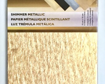 Gold Silver Metallic Origami Sheets Print Origami Papers 6 x 6 inch Japanese Origami Paper Pack 8 Sheets