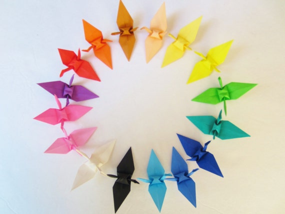 100 Bunten Japanischen Origami Kranich Kranich Origami Kraniche Aus Papier Papier Kraniche