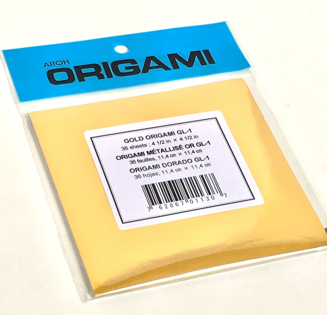 100 Gold Origami Paper Sheets 4 1/2 X 4 1/2 Inch Japanese Origami Paper