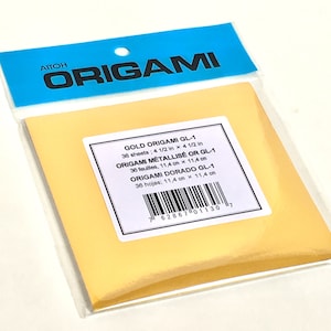 Confezione da 100 fogli di carta per origami dorati da 4 1/2 x 4 1/2 pollici Confezione di carta per origami giapponese Carta per origami in lamina d'oro Carte per origami per gru origami