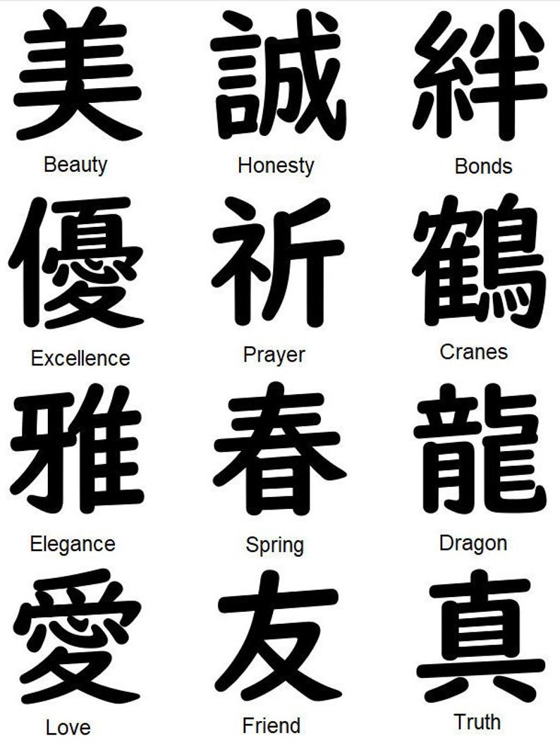 HTV Custom Japanese Kanji Heat Transfer Vinyl Decal Custom Etsy