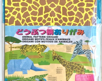 Animal Patterned Origami Sheets Print Origami Papers 6 x 6 inch Educational Toys Japanese Origami Paper Pack 40 Sheets