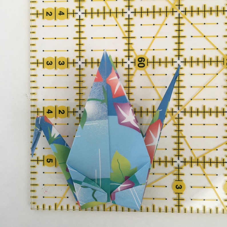 10 Japanese Paper Cranes Origami Crane with Peonies