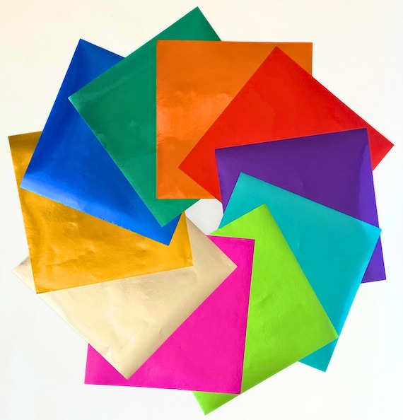 Assorted Color Foil Origami Paper Sheets 3 X 3 4 1/2 X 4 1/2 6x 6