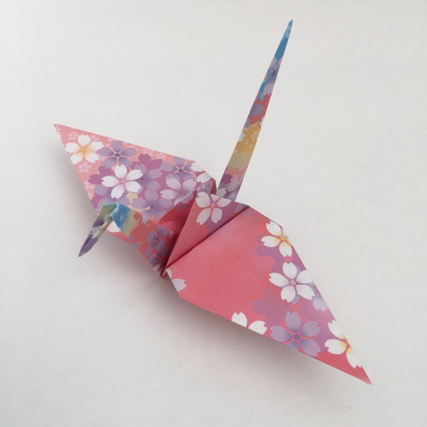 8 japanische Papierkräne Origami Kranich mit Kirschblüten | Etsy