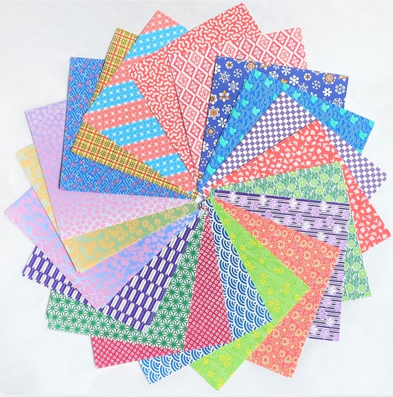 Chiyogami Yuzen Origami Paper - FRIENDSHIP - 4 Sheet Pack - 6 x 6 Inch