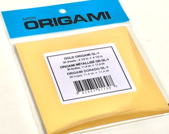 100 Gold Origami Paper Sheets 5 7/8 x 5 7/8 inch Japanese Origami Paper Pack Gold Foil Origami Paper Small Origami Papers for Origami Cranes