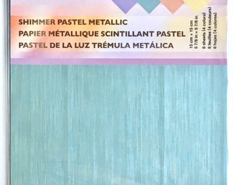 Shimmer Pastel Metallic Origami Sheets Print Origami Papers 6 x 6 inch Japanese Origami Paper Pack 8 Sheets