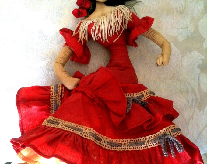 Vintage Doll Spanish Flamenco Rondas Layna Dancer Mid Century Layna