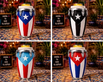 Hispanic Mini Conga Drum Can Cooler | 3D Printed | Boricua Gift | Puerto Rican Drink Holder